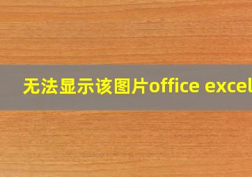 无法显示该图片office excel